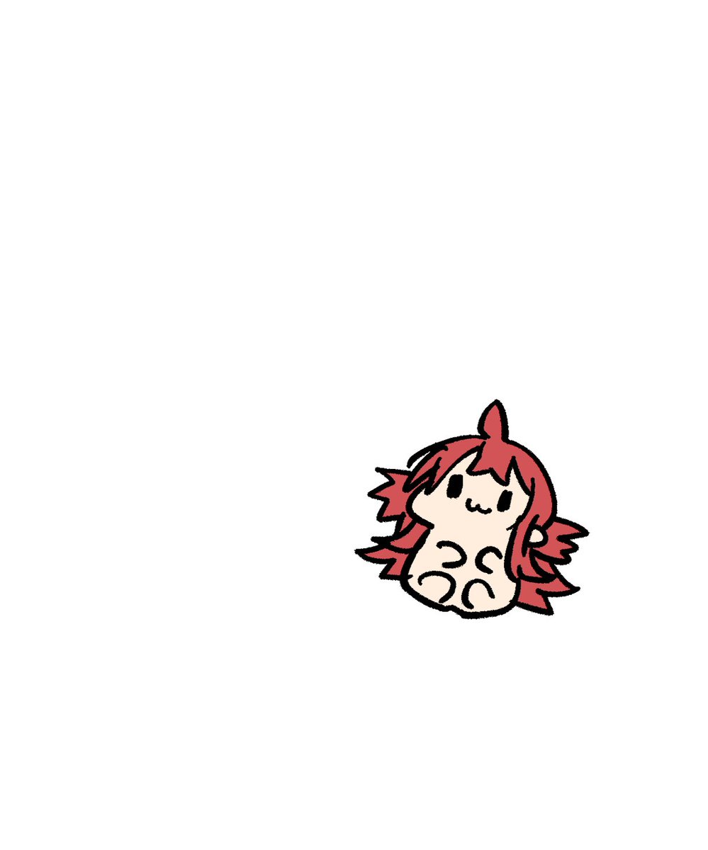 komiya kaho 1girl :3 red hair solo white background simple background long hair  illustration images