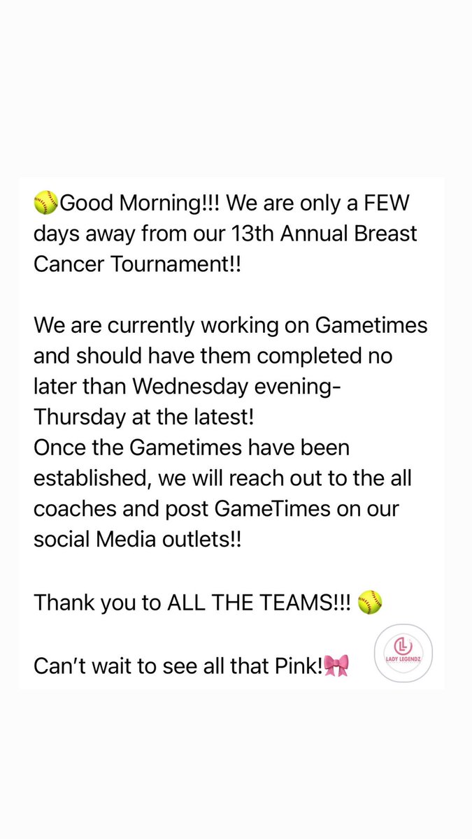 Lady Legendz Softball Foundation tweet media