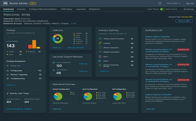 VMwareSkyline's tweet image. 📢 Skyline Advisor Pro, the next level of proactive intelligence (and your soon-to-be favorite team member), is coming soon! Check out the blog post to learn more: bit.ly/3abwIZI #ImASkylinePro