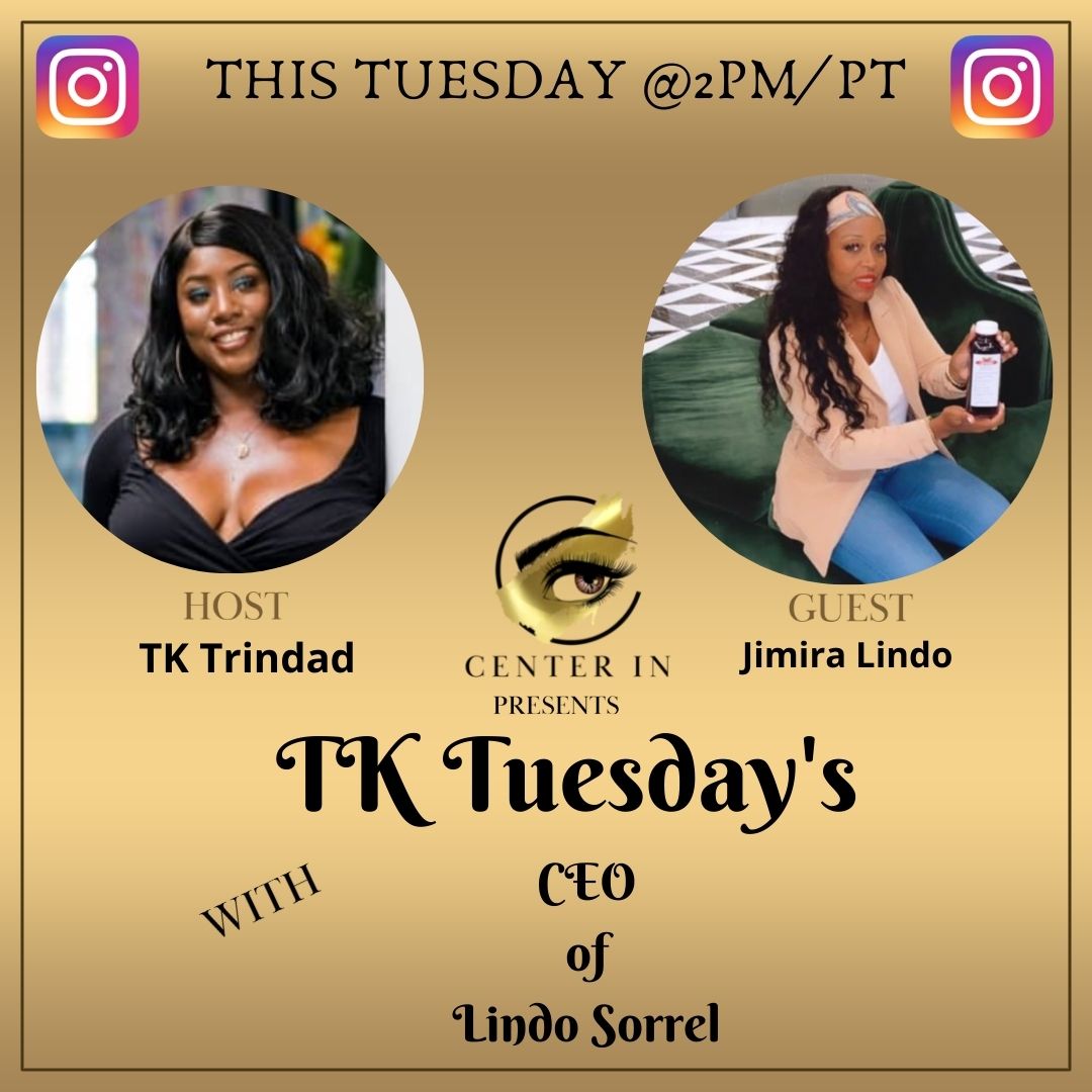 centerinco's tweet photo. It goes down tomorrow at 2pm on IGLIVE. Owner of @lindo_sorrel, Jimira Lindo will be on TK Tuesday's!
We talk all things Sorrel (Hibiscus) drink made with love! 👊🏾👊🏾👊🏾
#Tuesdays #smallbusiness #food #westindies #smallbusiness #centerin https://t.co/rfaZV8pgPS