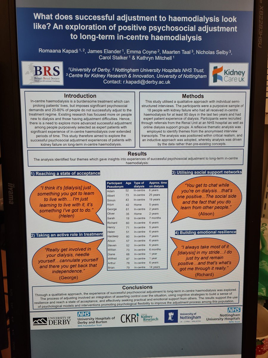 Well done <a href="/Romaana_K/">Romaana Kapadi</a> on presenting about successful adjustment to HD at #UKKW2021 <a href="/TeamRenal/">The Renal Team@nuh</a> <a href="/ClinPsyNUH/">ClinPsyNUH🌈</a> <a href="/DerbyRenalTeam/">UHDB Renal Team</a>