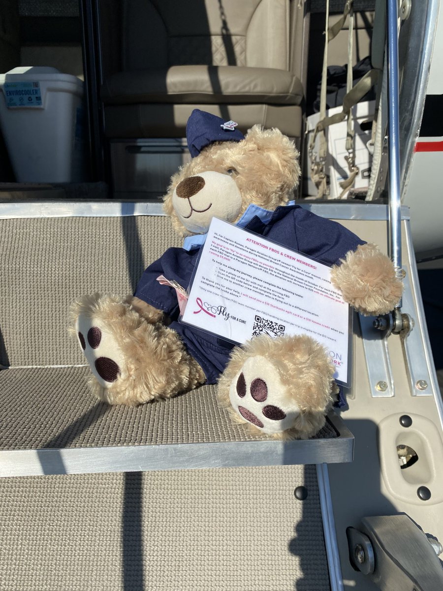 ParagonAviation's tweet photo. Captain Romeo is on the move! He hitched a ride with Pilot Jeremy to Sacramento just in time for his next flight to help raise awareness and donations for #breastcancerawarenessresearch
Help him reach his goal at https://t.co/hx4ZtTFOZ3

#flyforacure #paragonthinkspink #pinktober https://t.co/ArUm08noO7