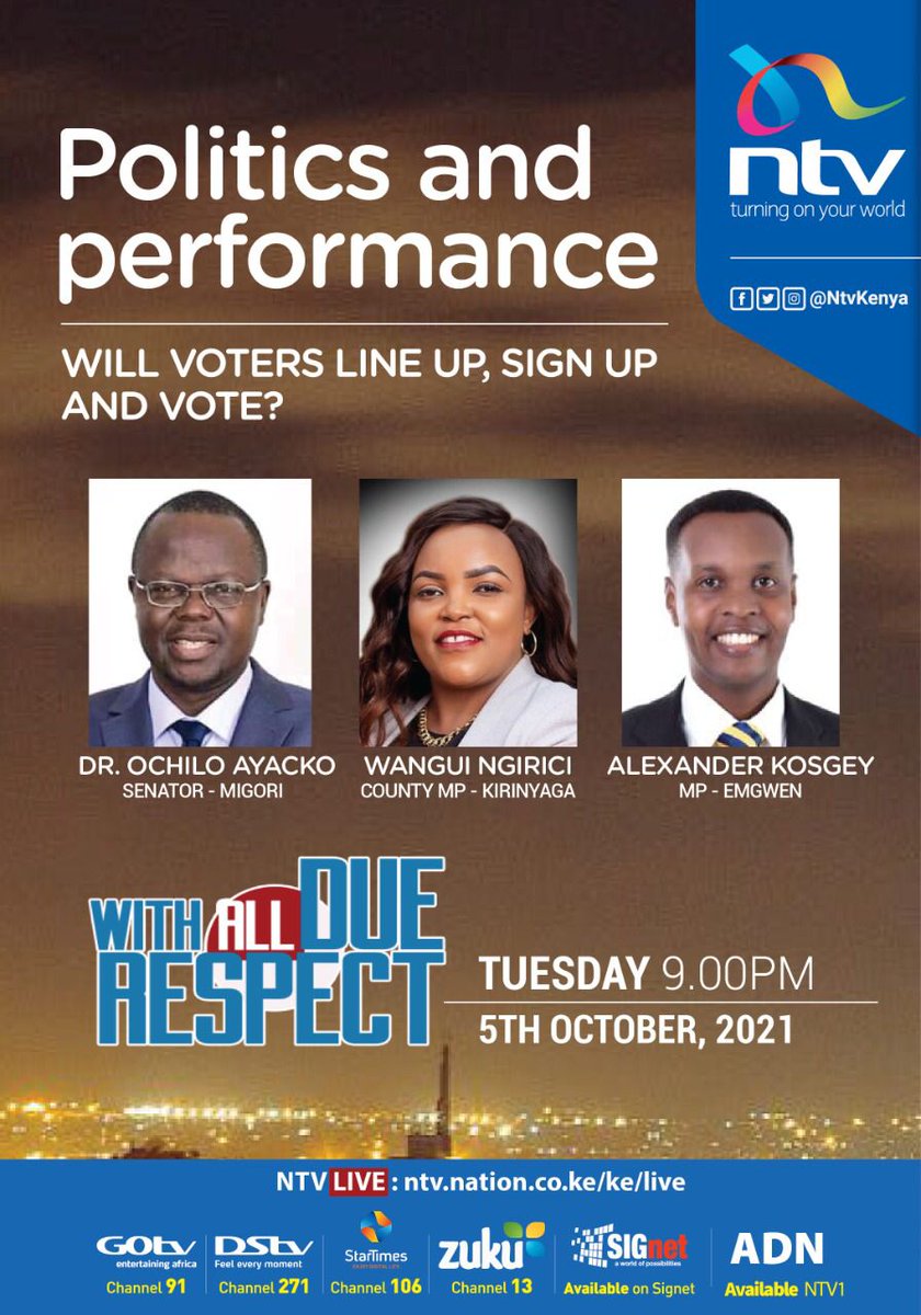 a_kosgey's tweet photo. #Politics #PoliticsandPerformance

Join me tonight on @ntvkenya from 9pm  as I discuss matters politics and performance on #wadr with @jamessmat https://t.co/ED4rsEisIO