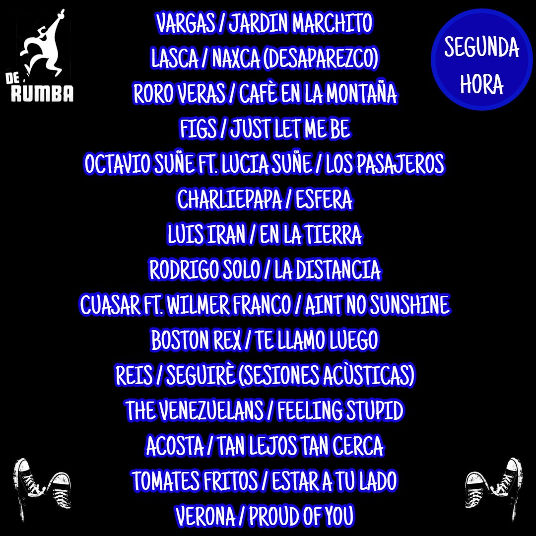 victormendez's tweet photo. Martes de Hecho en Venezuela, en la primera hora sonarán:
@anakenamusica @Mcklopedia @melomaniabanda_ @Rawayana + El Buen Jeff +  @dernamusic @kellyabarca29 @HolySexyB + Pus and the loops + @LosMentas + Lp3 + @_YATU @Desierto_polar + El brigadier + Los Lugares #hechoenvenezuela https://t.co/6DPKiDb0AA