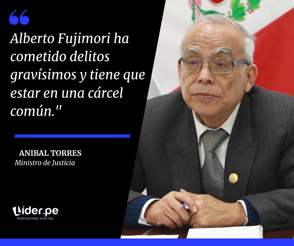 NoticiasLiderpe's tweet photo. #Ahora El ministro de Justicia  Aníbal Torres aclaró que de momento la opción de trasladar al ex presidente Alberto Fujimori no es posible debido a su estado de salud. No obstante, aseguró que se tendrá que hacer. https://t.co/7UuRGstIWD