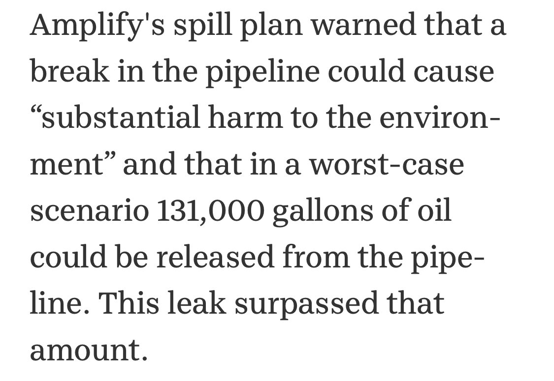 I am shocked - shocked, I tell you! - to learn that the pipeline company’s leak detection system didn’t work.
THIS is why robust environmental review is so critical. As is the need to hold these corporations’ feet to the fire. https://t.co/88qEE38DtM