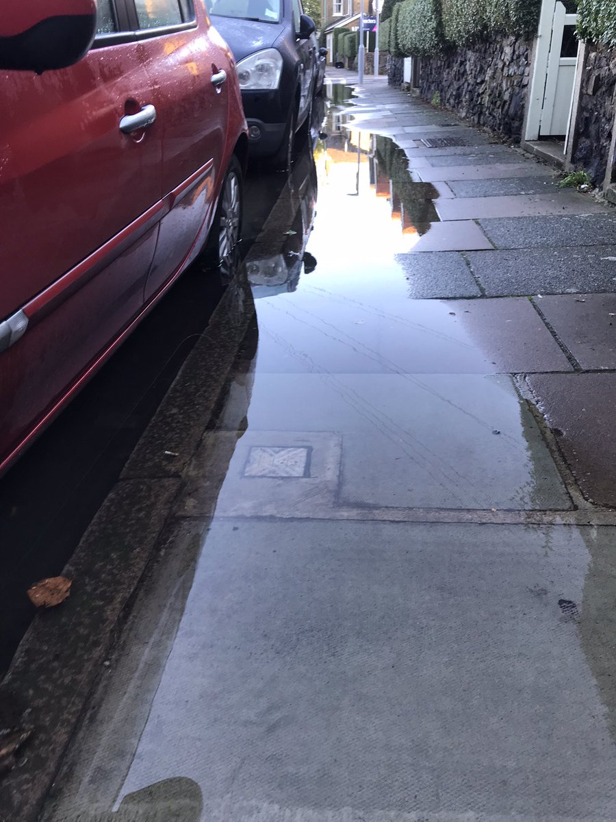 Ann83045599's tweet photo. @Gareth_Roberts_ @BCA4Barnes @JuliaNedenWatts @AphraBrandreth @TCMBarnes @raphaelzy3 @Gareth_Roberts_ I’ve reported this through council website several times, tweeted images to you before in the hope it would encourage the council to clear drains; BUT still a massive issue here on MoorMead Rd -these photos were taken this afternoon long after the rain stopped! https://t.co/CBUoGrhozr