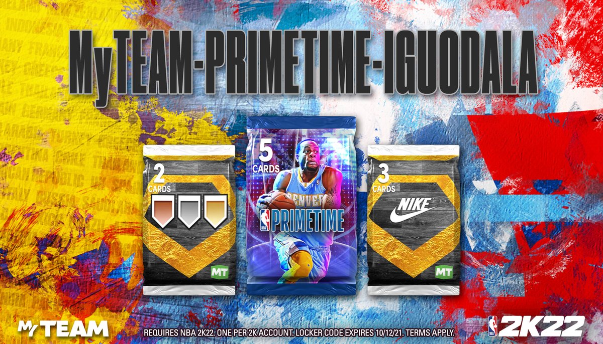 NBA2KMyTEAM's tweet photo. Locker Code 🚨 Use this code for a guaranteed Primetime IV Pack, Nike gold shoe pack, or Clutch Shooter badge pack.

Live for one week https://t.co/BVSYDA3A2m