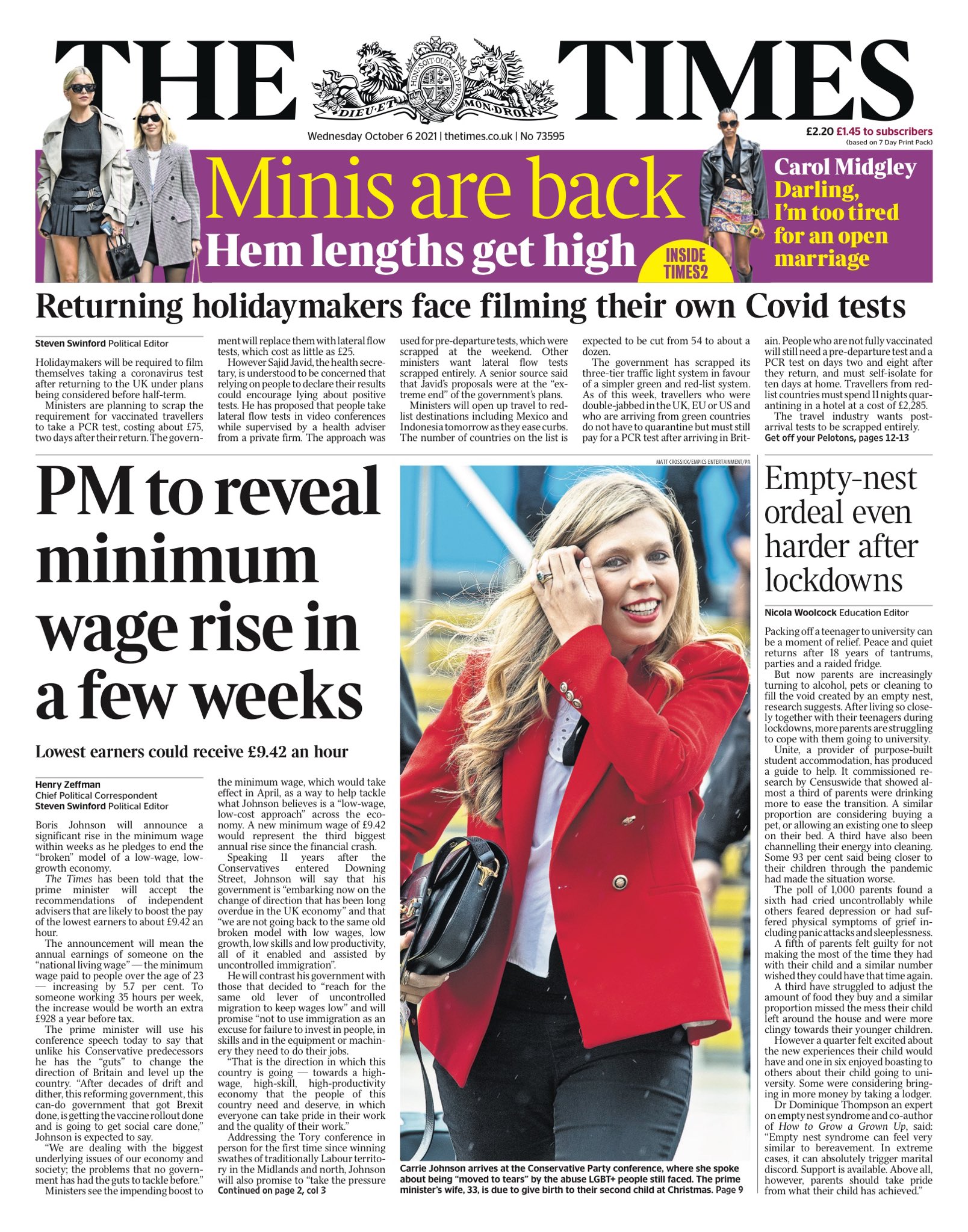 Allie Hodgkins-Brown on X: &ldquo;Wednesday&rsquo;s TIMES: “PM to reveal 