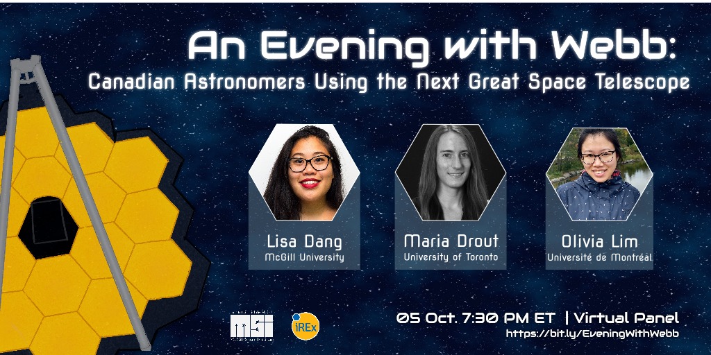 Trottier Space Institute at McGill (@tsimcgill) on Twitter photo It's #WorldSpaceWeek! This year's theme is #WomeninSpace & we hope you'll tune in to our virtual panel tonight at 7:30pm ET! Our panelists are 3 Canadian astronomers who'll be using <a href="/NASAWebb/">NASA Webb Telescope</a>, the next great space telescope, during its 1st year!
Link: youtu.be/m9iMw_md4dM It's #WorldSpaceWeek! This year's theme is #WomeninSpace & we hope you'll tune in to our virtual panel tonight at 7:30pm ET! Our panelists are 3 Canadian astronomers who'll be using <a href="/NASAWebb/">NASA Webb Telescope</a>, the next great space telescope, during its 1st year!
Link: youtu.be/m9iMw_md4dM