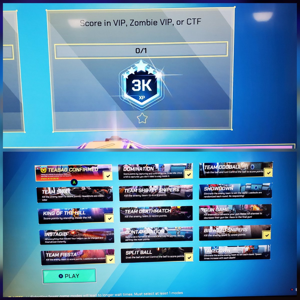 yelvisnoremac's tweet photo. @Splitgate can't complete my daily as the modes are not modes currently available. https://t.co/hJLOKRBvH8