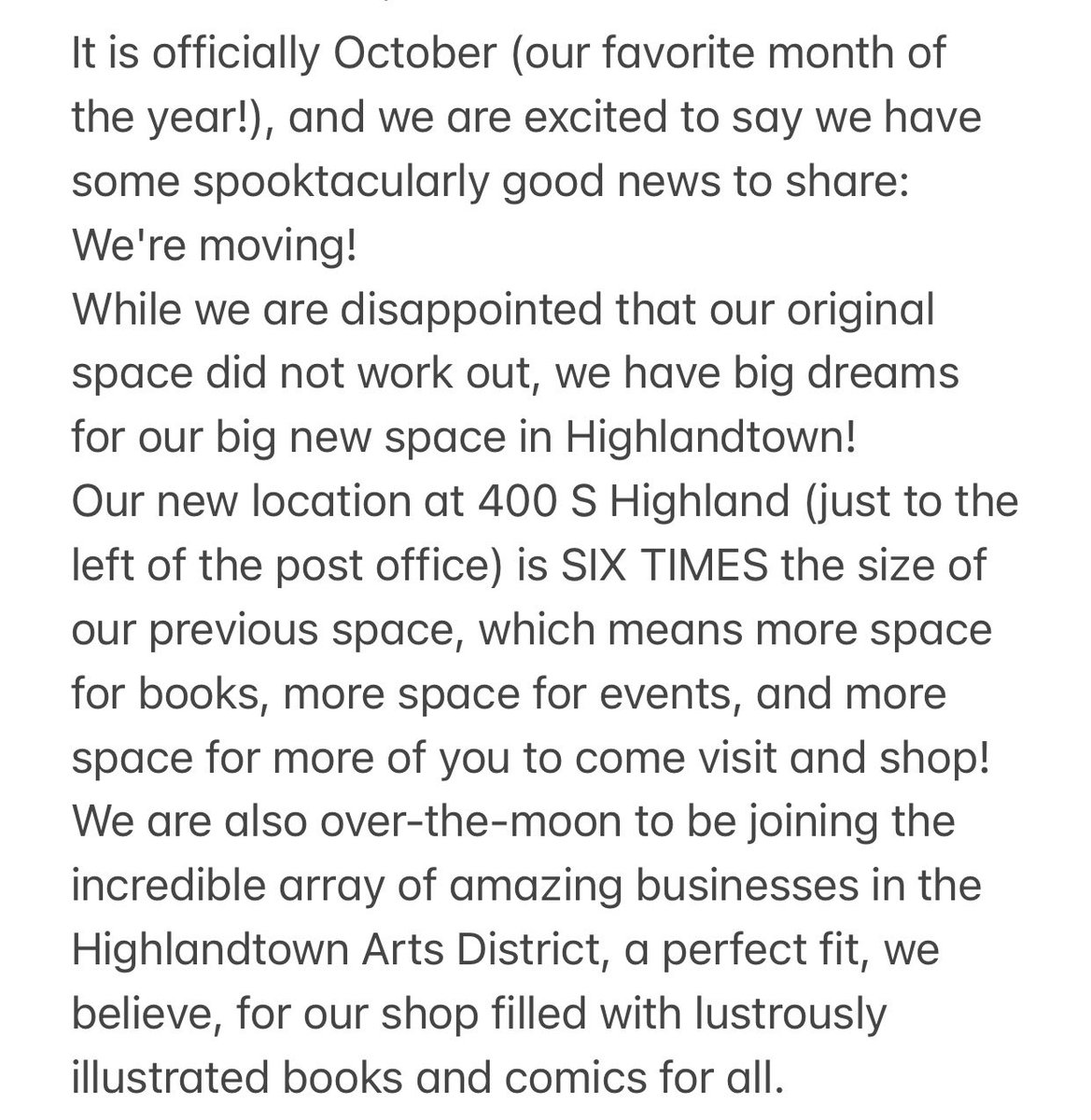 dreamersbmore's tweet photo. 💥Big Announcement Time: We’re Moving!💥
Find us early 2022 in our big, beautiful new space in the Highlandtown Arts District 💖 https://t.co/CriIUahmKb
