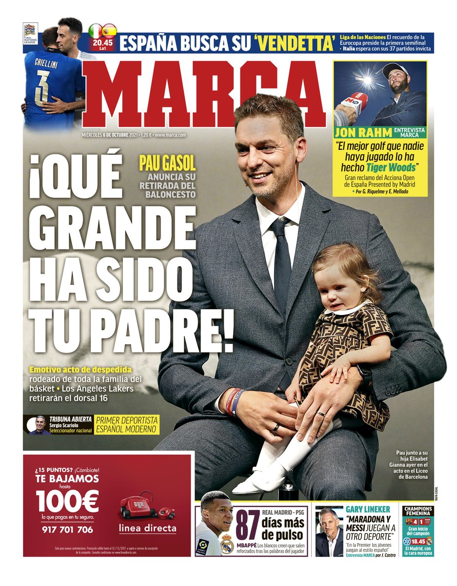 🗞️ #LaPortada ¡Qué grande ha sido tu padre! 
#GraciasPau