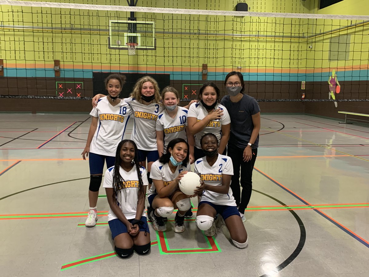 Congratulations to our Lady Knights Volleyball Team for getting their first win in the conference!