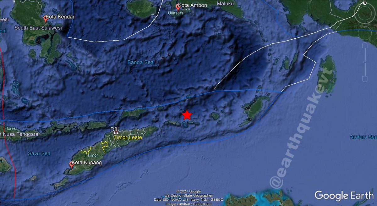 earthquakevt's tweet photo. ⚠️#Indonesia🇮🇩: A mild #earthquake of magnitude M4.5, was registered at 88 KM SSW of #Batumerah, province of #Maluku. Depth: 175 KM.
Date & time UTC: 2021/10/05 20:45:28.
Source: BMKG
Apakah anda merasakan gempa ini?, ceritakan!
#EQVT,#gempa,#GempaBumi,#sismo,#temblor,#terremoto. https://t.co/WWEnrfVxGh