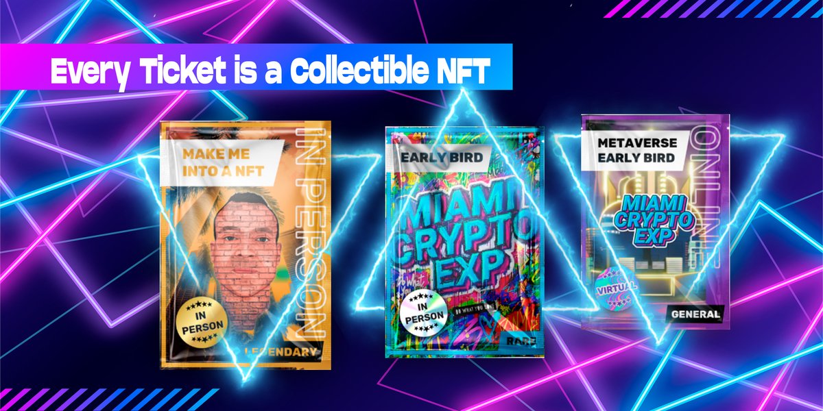 Another #NFT to add to your collection - the Miami Crypto Experience admission ticket! This is only the second-ever Miami Crypto Experience event &amp; the first time we are having NFT tickets. Be sure to snag one while you can!

miamicrypto.world/#/store

#NFTGiveaway #nftcollector