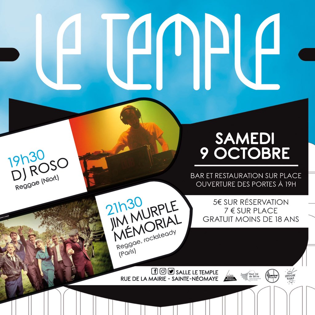 Concert <a href="/jimmurplememo/">jimmurplememorial</a> samedi 9 octobre salle le Temple de Sainte Neomaye