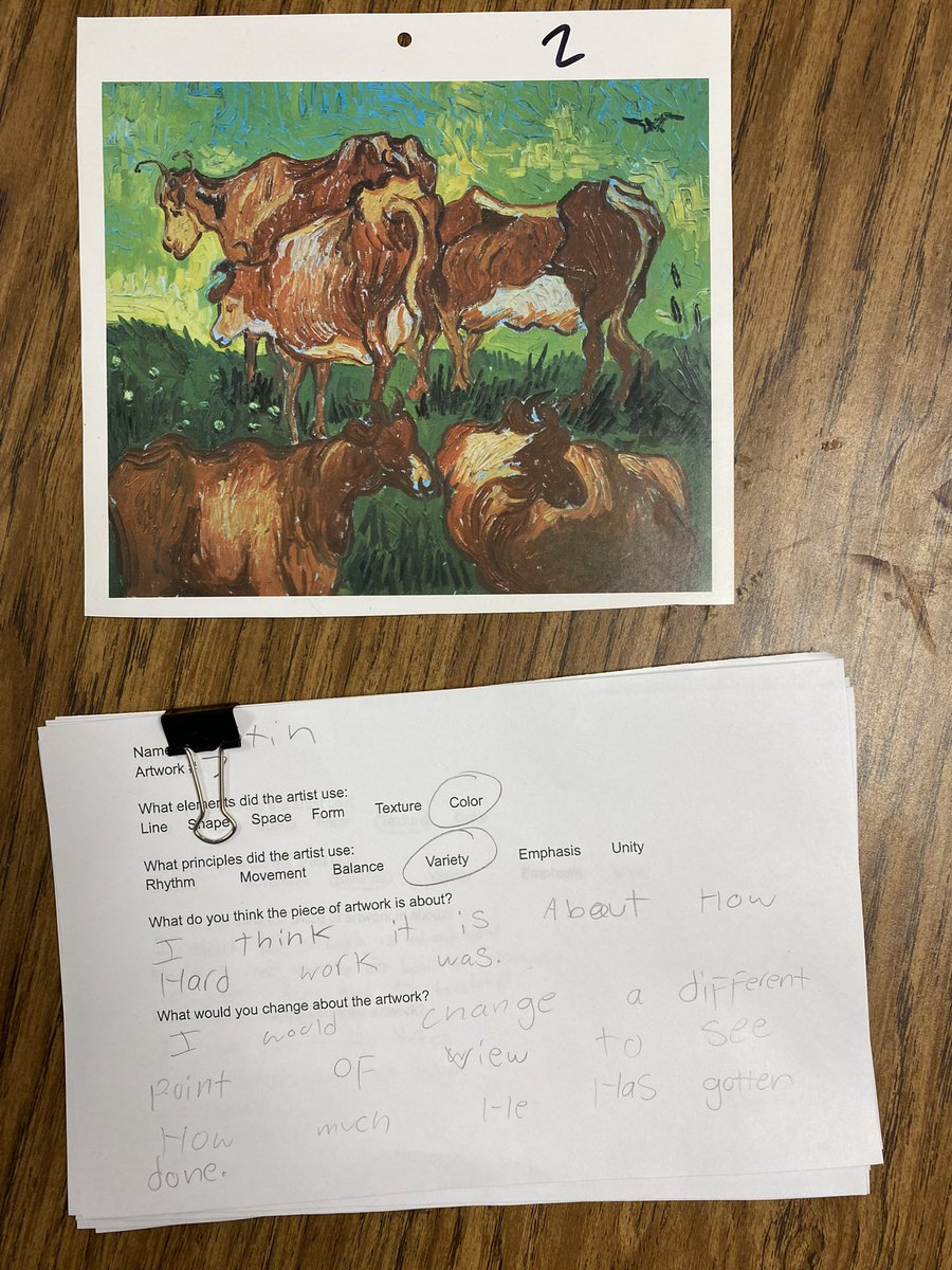 thecarel5's tweet photo. Collaborated with my amazing art teacher on this Artist of the Month lesson. S’s had to evaluate and interpret the work of Van Gogh. #belairbulldogs #QuadD #artisimportant https://t.co/UoZ0XEujMf