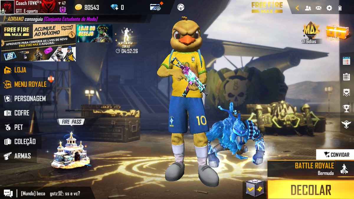 <a href="/FFesportsBR/">Free Fire Esports Brasil #FFWSBR</a> chegou meu codiguin !!! Obrigado aos orgs da #lbff , eustou muito feliz !!!