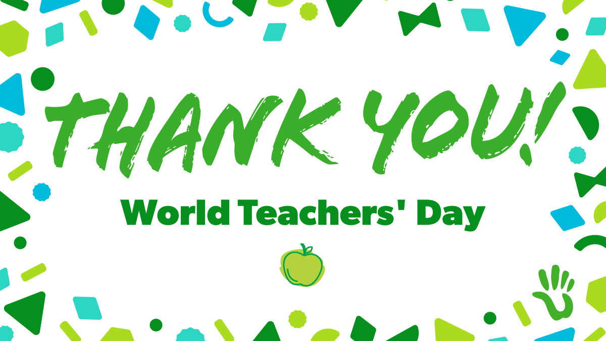 Today we celebrate #WorldTeachersDay! Please join us in showing gratitude for all of the individuals who help students learn, grow, and thrive each and every day.
