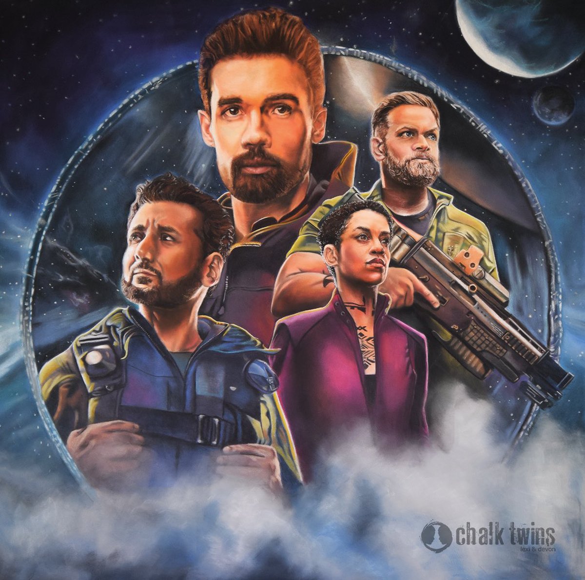 chalktwins's tweet photo. “As long as we’re living and breathing, there’s more we can do. We just have to be strong enough.”
We’ve been greatly enjoying #TheExpanse and can’t wait for the new season!
#archon44 #archon2021 #theexpanseseries #jamesholden #amosburton #alexkamal #naominagata #chalkart https://t.co/yW2gnuQ4f1