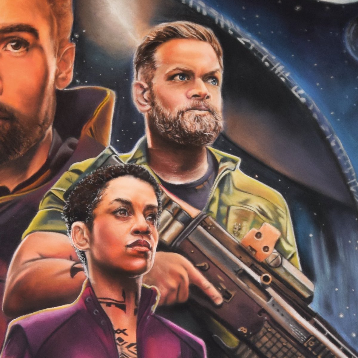 chalktwins's tweet photo. “As long as we’re living and breathing, there’s more we can do. We just have to be strong enough.”
We’ve been greatly enjoying #TheExpanse and can’t wait for the new season!
#archon44 #archon2021 #theexpanseseries #jamesholden #amosburton #alexkamal #naominagata #chalkart https://t.co/yW2gnuQ4f1