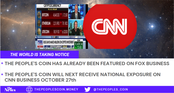 We will change the way donations are given to charity. The People’s Coin will have the ability to successfully operate within both the Crypto-space &amp; Charitable Giving-space, simultaneously. 
National news organizations are already taking notice, have you?
#CryptoNews #Charity