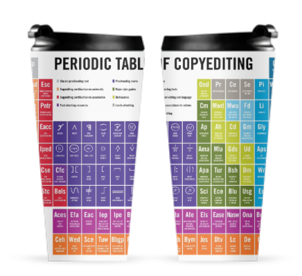 DragonflyEdit's tweet image. Our newly updated Periodic Table of Copyediting is now available on Redbubble. Go get yourself a poster! Or mousepad! Or.... travel mug!