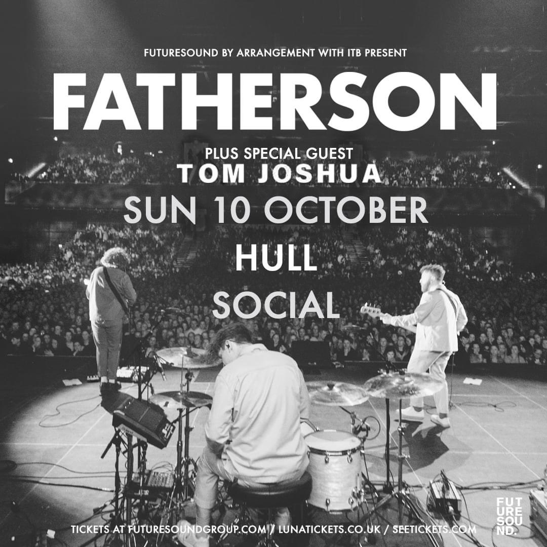 .<a href="/fathersonband/">Fatherson</a> play Social this Sunday 10 October. Expect a masterclass in full-throttle rock songwriting.

They are joined by rising indie-folk singer-songwriter <a href="/Tomjoshuamusic/">Tom Joshua</a> 

🎟️ bit.ly/FathersonSocial