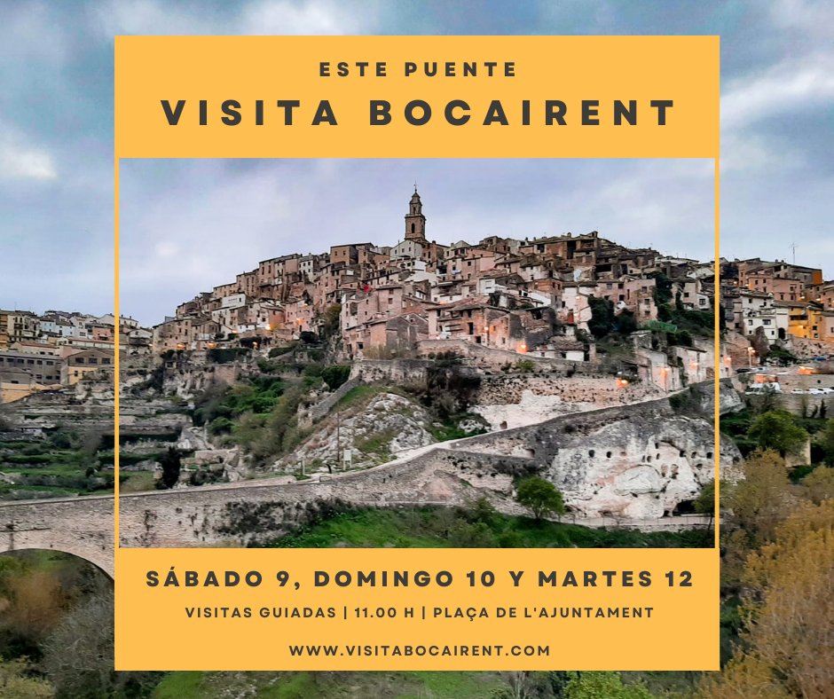 ¿Estás pensando en visitar Bocairent este puente? 🤔

Si la respuesta es SI no te puedes perder mis visitas guiadas, pero date prisa porque quedan muy pocas plazas!!

#bocairent #valènciaturisme #visitabocairent #visitaguiada #comunitatvalenciana