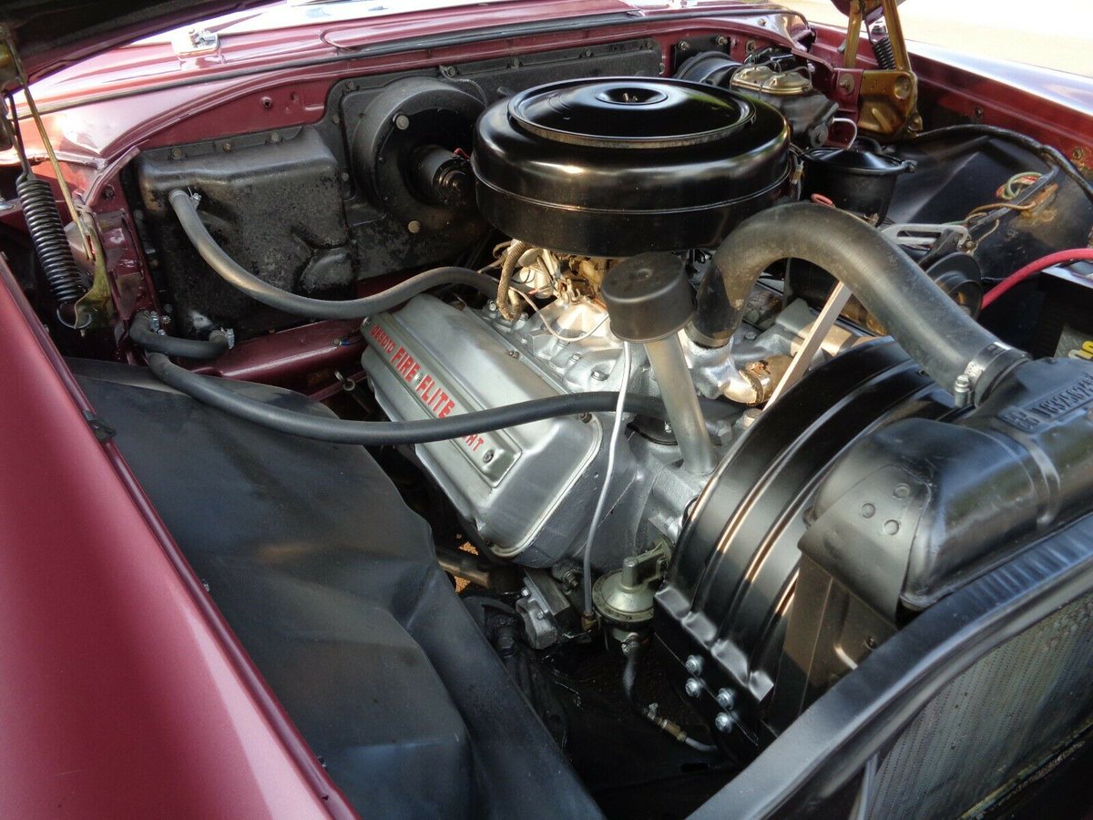 Mercomatic's tweet photo. 1955 #DeSoto #Fireflite #Sportsman 2-Dr HT; 291 cid #Hemi V-8, 4 bbl, 200 hp; 2-speed Powerglide controlled by a dash mounted lever. Fireflite was #DeSoto’s top line. Special “color sweep” two-tone panels were applied to its flanks. Sportsman cars had leather trimmed interiors https://t.co/ZlUpmHre9A