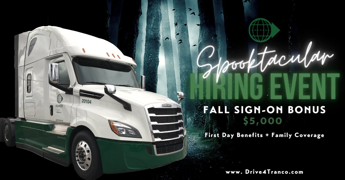 TrancoLogistics's tweet photo. OCTOBER IS HERE &amp; WE'RE HIRING DRIVERS!
APPLY TODAY:
https://t.co/J0Y7KWuvYp...
#driverswanted #CDLDrivers #truckdriver #drivingjobs #professionaldriver https://t.co/4aM7RE9ynJ