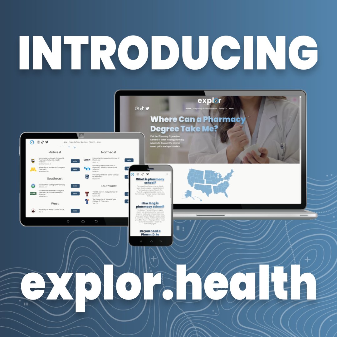 explorpharmacy's tweet image. explor.health is the best way to discover the different careers a degree in pharmacy can lead to and the amazing pharmacy programs that can get you there! #explor #pharmacy #PharmD