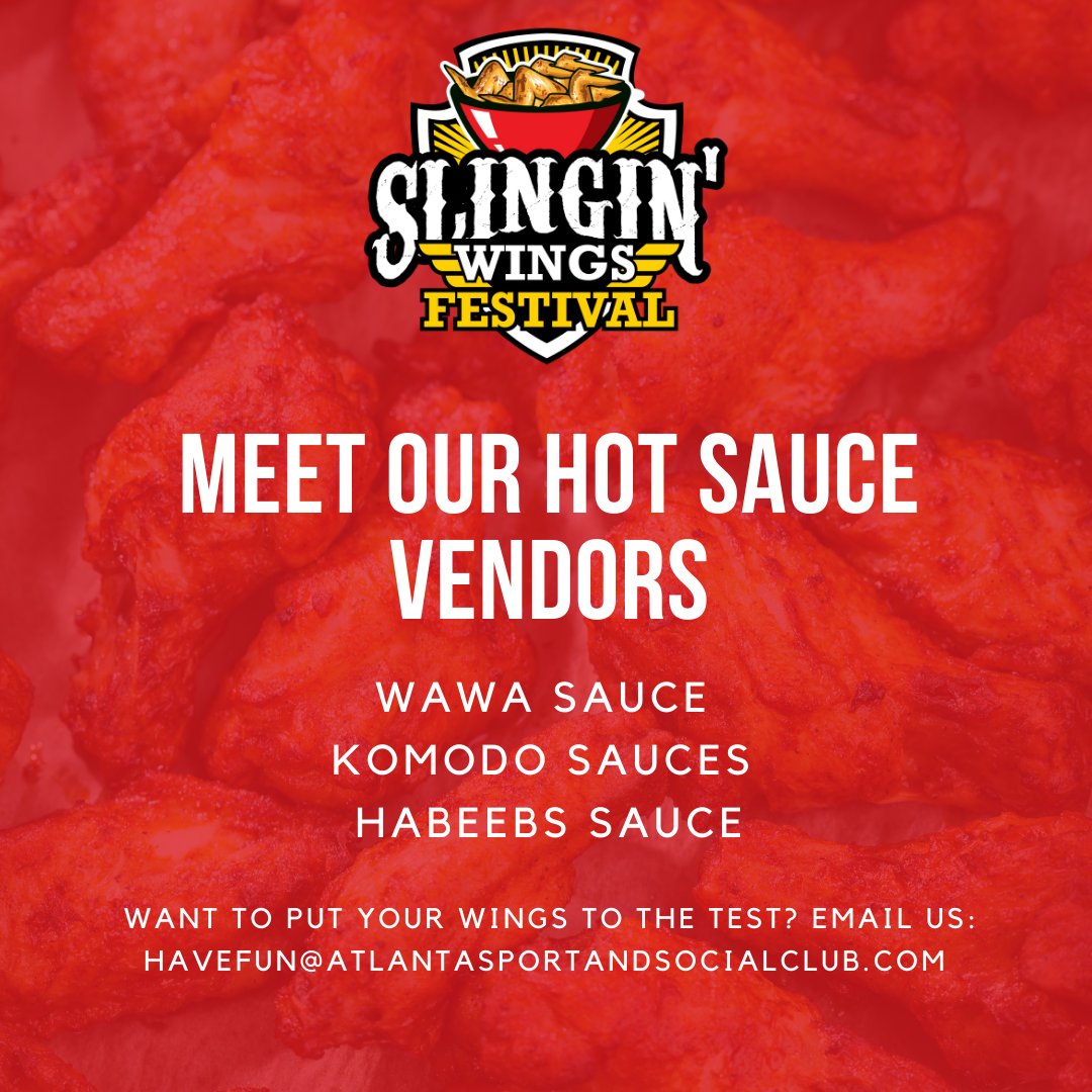 It's about to get LIT. 🔥🌶️  Ready to put those taste buds to the test? Check out our featured hot sauce vendors of Slingin' Wings Festival! Which one are you trying first? 

slinginwingsfestival.com⁠
⁠
#slinginwingsfestival #winglover #letsgetsaucey #coldbeeratl #hotsauce