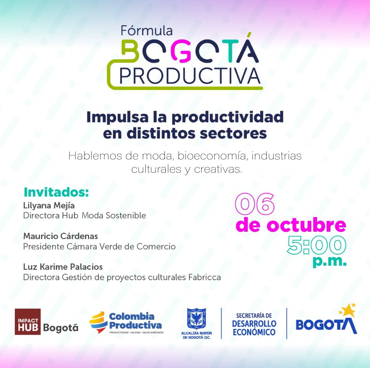Si perteneces a una Mipyme bogotana, ¡sé parte de la reactivación económica de nuestra ciudad! Conoce la convocatoria Fórmula Bogotá Productiva de 
<a href="/DesarrolloBta/">Secretaría Desarrollo Económico</a>  en conjunto con <a href="/colproductiva/">colombiaproductiva</a>
y resuelve tus inquietudes en el webinar. 👉Regístrate aquí: bit.ly/3owGCNY