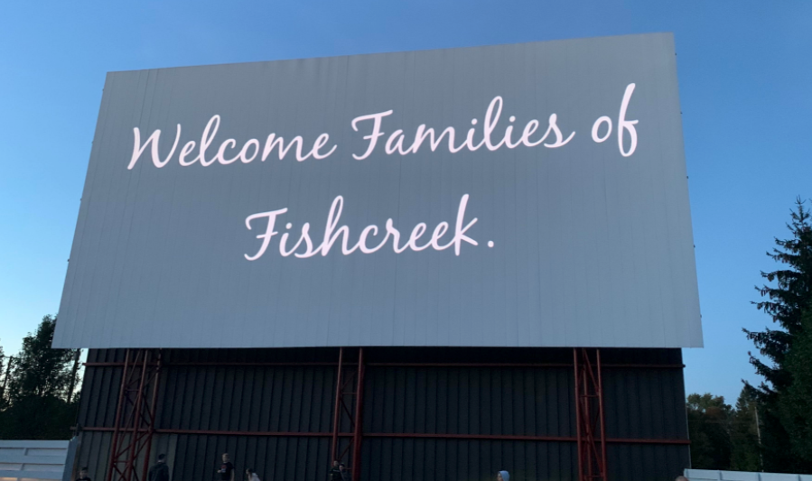 SMFSchools's tweet photo. Fishcreek Elementary PTA hosted a Family Engagement Event at the Midway Drive In! They viewed Addams Family 2, enjoyed a visit with Rocky the Raccoon & collected donations for Akron Children’s Hospital NICU. #BulldogsGiveBack #FamilyDriveIn @AkronChildrens #BuildingBetterBulldogs https://t.co/7M9QIV2Fak