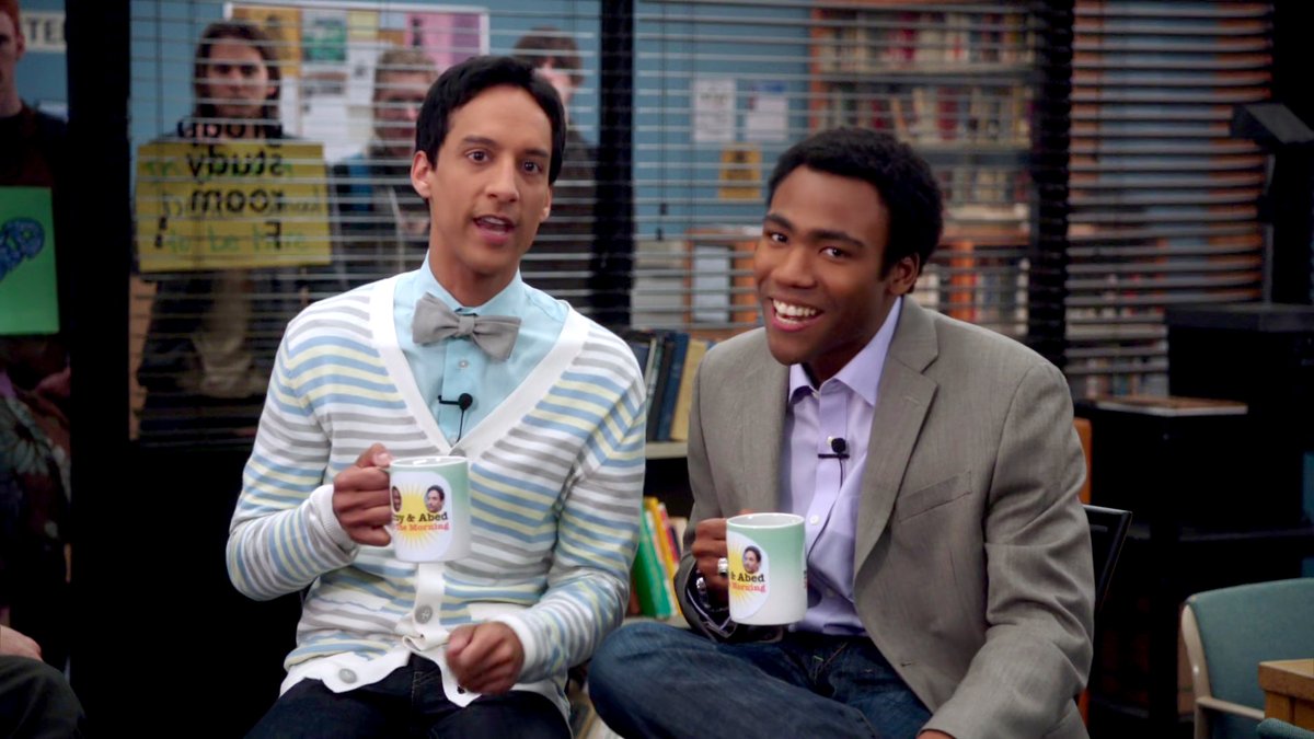 PrimeVideo's tweet photo. What’s your favorite show within a show and why is it Troy and Abed In The Morning? https://t.co/ioAuohosZY