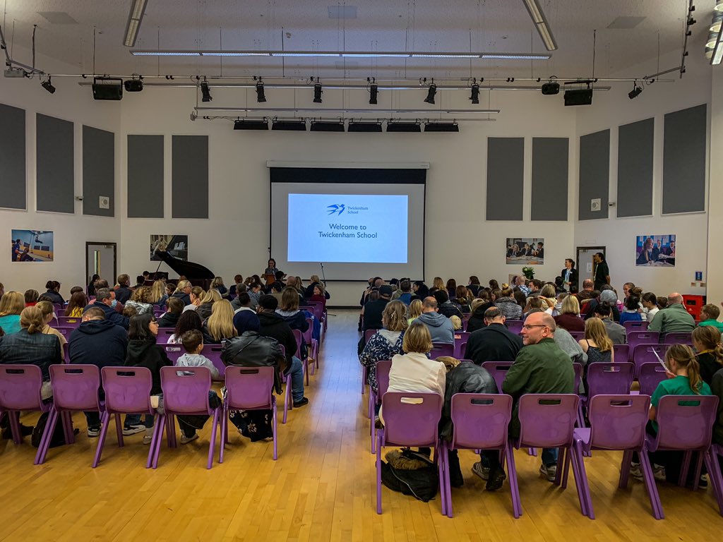 Twickenhamsch's tweet photo. Ms Ruse, head teacher speech at tonights Twickenham School open evening #twickenhamschool #openevening https://t.co/BP46nhP8p9
