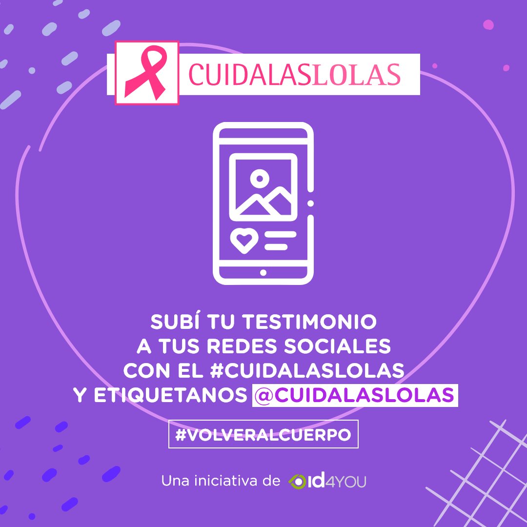 Desde #Cuidalaslolas te invitamos a compartir tu historia ligada al cáncer de mama 🎗 y a la importancia de la detección temprana.

#cuidalaslolas #detecciontemprana #volveralcuerpo