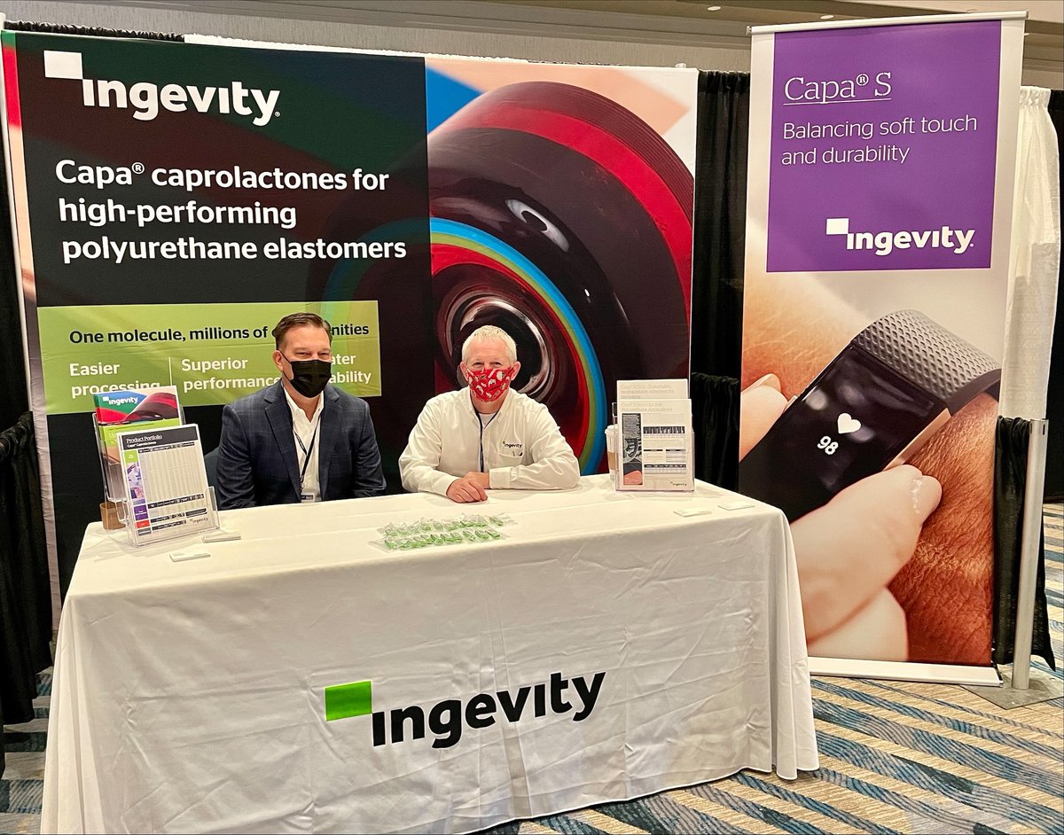 ingevity's tweet photo. Members of our North America Engineered Polymers team are promoting Capa polyols for elastomer, adhesive and coating applications at the CPI Polyurethanes Technical Conference in Denver, Colorado. Visit booth 217 to learn more about the benefits of our Capa products. #PolyCon21 https://t.co/dL62qENkcE