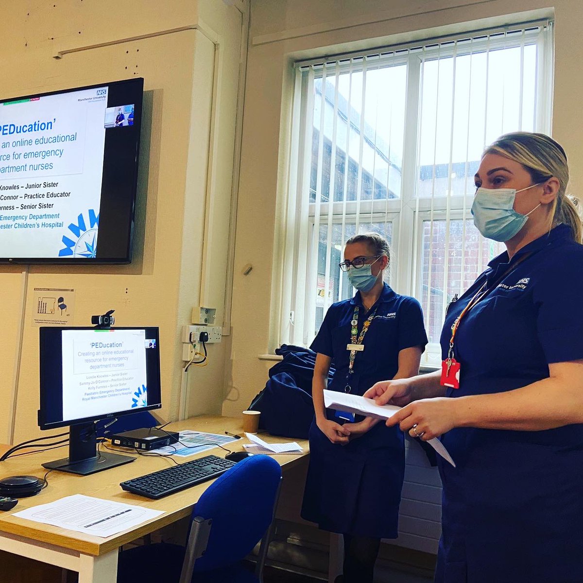 sjoconnor89's tweet photo. T E A M  P E D U C A T I O N  💪🏻

Incredibly proud to have presented ‘PEDucation’ at the @mftnhs NMAHP 2021 conference with two great colleagues today! @lorelieknowles1 @kelfurness 

*Continued below ⬇️ 

#NMAHP2021  #peducation #education #nursing #rmch #mft #emergencynursing https://t.co/B63oLvg3nq