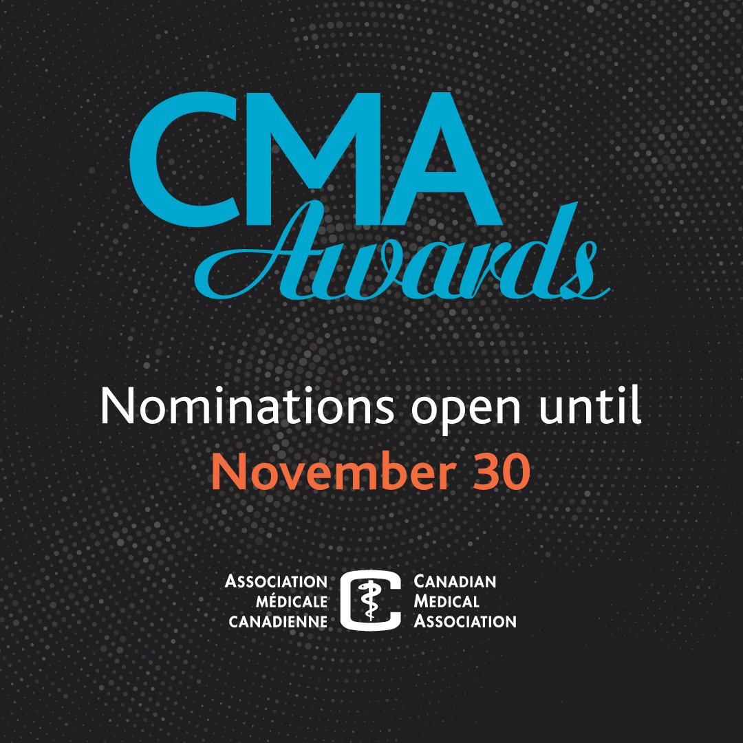 The 2022 CMA Awards recognize the diversity, expertise and passion of the medical community. Who will you nominate? <a href="/CMA_Docs/">Canadian Medical Association</a> Details: cma.ca/awards
