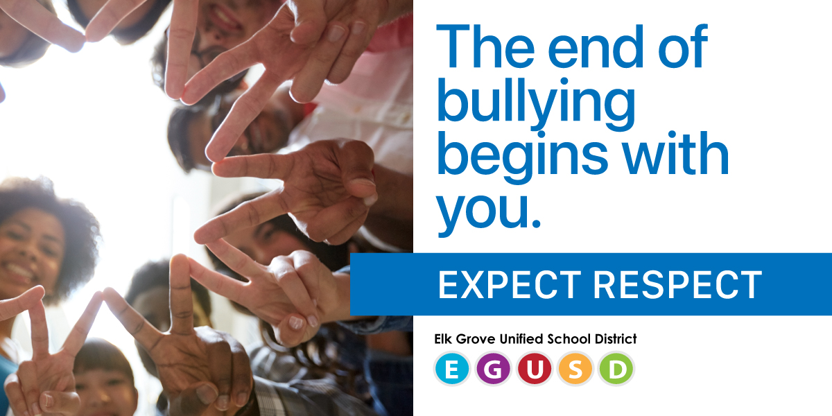 Expect respect. EGUSD recognizes the month of October as National Bullying Prevention Month. The District supports the rights of students &amp; staff to attend schools that are safe and free from violence, harassment, bullying and discrimination. 

Learn more: youtu.be/30pFTfgQ5CI