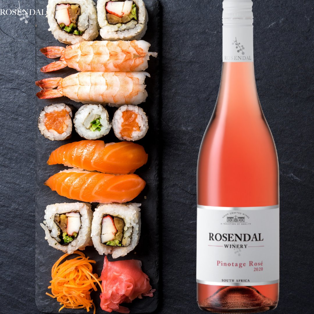 🌸 Our Rosendal Pinotage rosé is all you need for the coming summer days!

 🍣 Pair this wine with your favourite fish dish, especially seared salmon or sushi! 

👉 Also, be sure to take advantage of our case deal, where you buy 6 bottles for only R749! 

rosendalwines.com/collections/sp…