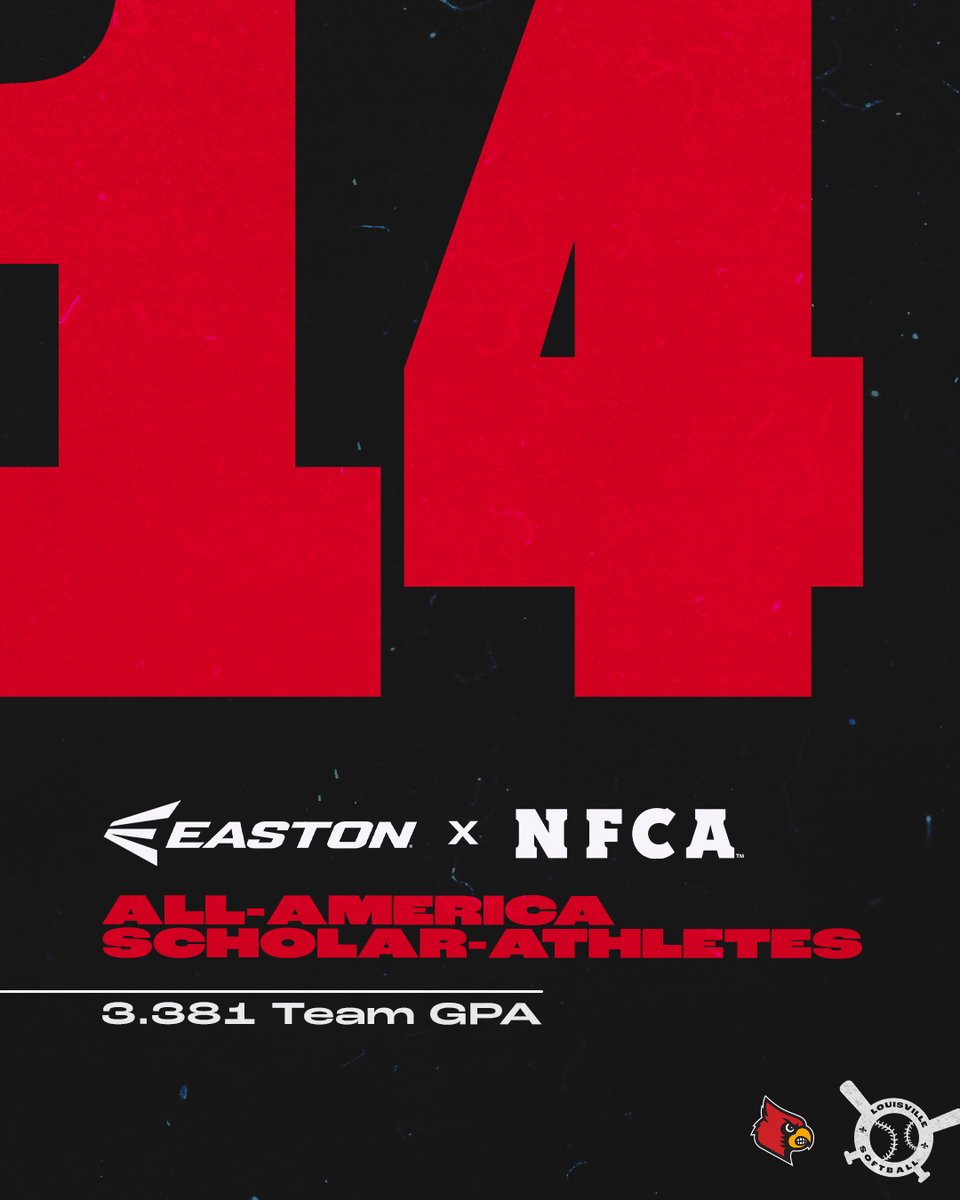 LouisvilleSB's tweet photo. Congratulations to 1️⃣4️⃣ players on being named Easton/NFCA All-America Scholar-Athletes!

🗞️: https://t.co/M7wBxswCXY

#GoCards https://t.co/kclmBDcY5j