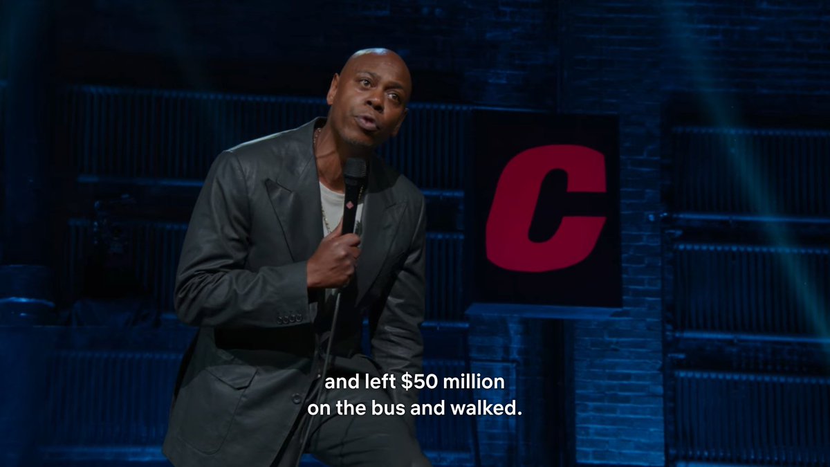 Shibbir1's tweet photo. #DaveChappelle's last special for Netflix is not for brittle ears but hear him out till the very end! Some powerful, artful storytelling. This line was the killer! #TheCloser https://t.co/LLwdxeWFBo