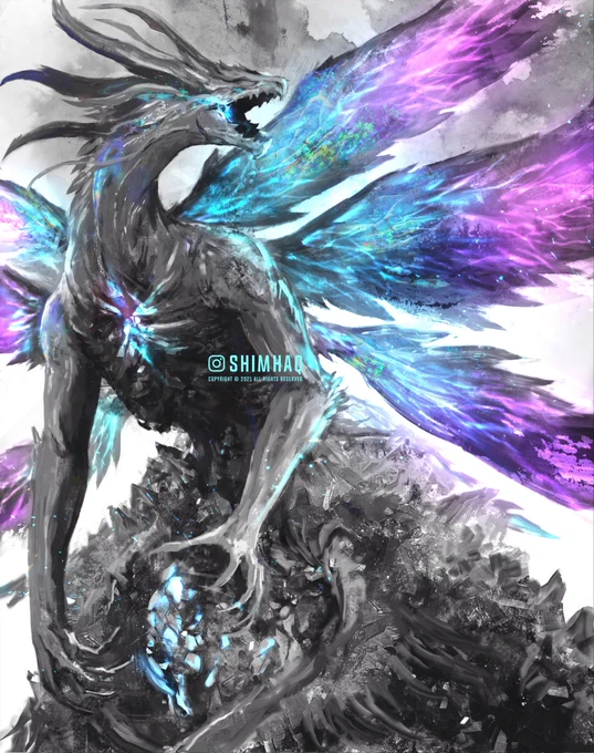 Seath allied with Lord Gwyn and turned upon the dragons. He despised their immortality but the pursuit of which drove him insane
.
#Soulstober2021 #Soulstober 