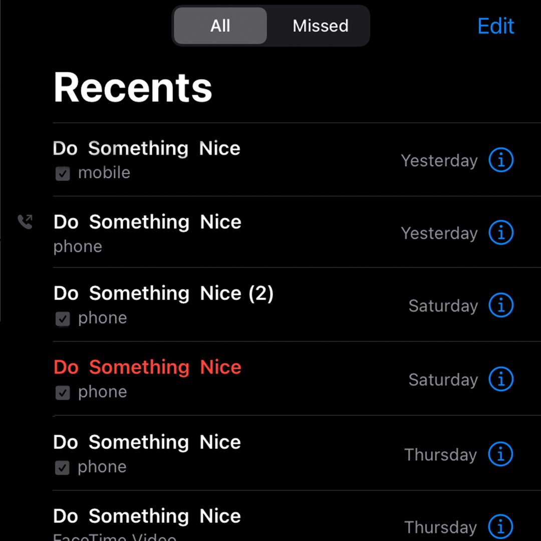 WarbyParker's tweet image. When it calls, try to answer #dosomethingniceday