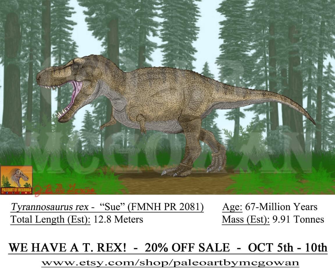 JaredM3_14's tweet photo. #WeHaveATrex #SALE has begun!
“Seven Tyrannical Monarchs of the Dinosaurs” now available @ $39.96
https://t.co/IxnVF2nu6A 
#paleoart #printsforsale #etsyseller #etsy #Tyrannosaurus #rex #Tyrannosaurusrex #TrexDay #Jurassic #Cretaceous #paleontology #dinosaurs #Sue #Trix #Scotty https://t.co/v10QyYONwb