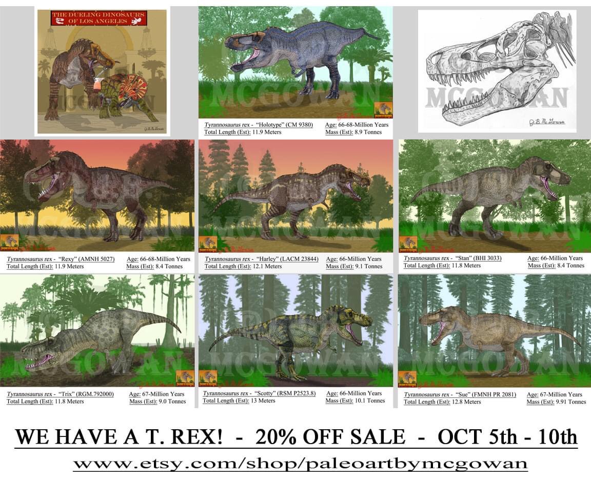 JaredM3_14's tweet photo. #WeHaveATrex #SALE has begun!
“Seven Tyrannical Monarchs of the Dinosaurs” now available @ $39.96
https://t.co/IxnVF2nu6A 
#paleoart #printsforsale #etsyseller #etsy #Tyrannosaurus #rex #Tyrannosaurusrex #TrexDay #Jurassic #Cretaceous #paleontology #dinosaurs #Sue #Trix #Scotty https://t.co/v10QyYONwb